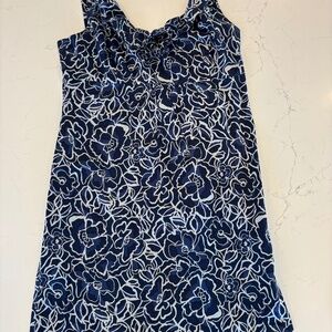 ANN TAYLOR Navy & White Dress
